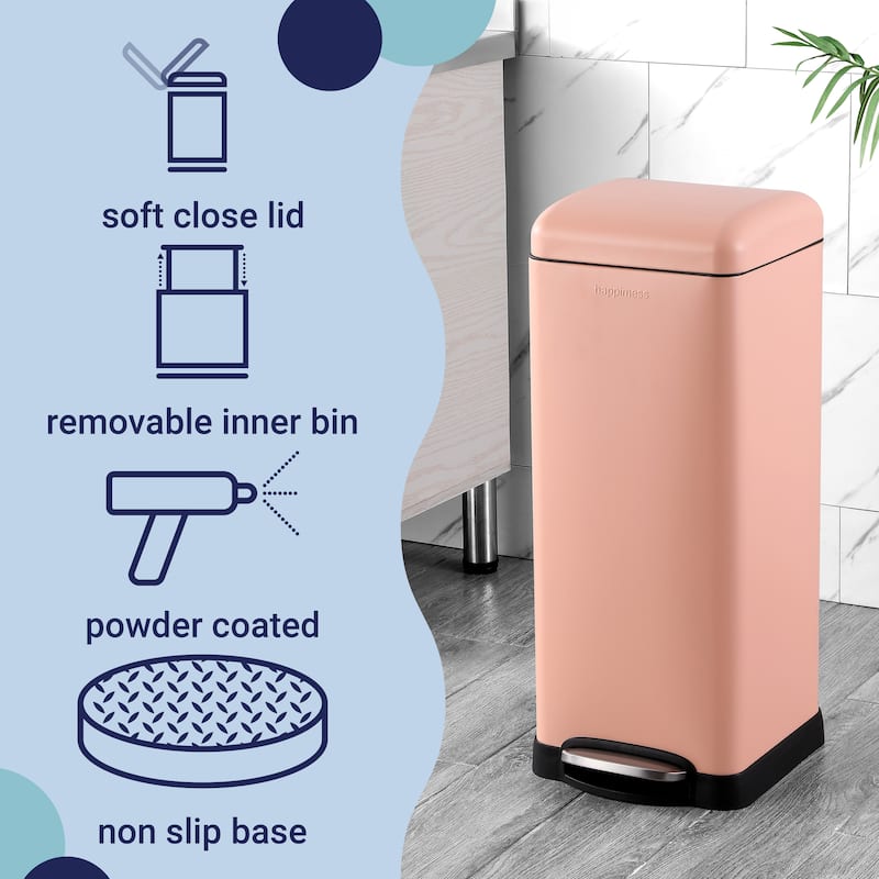 happimess Betty Retro 8-Gallon Step-Open Trash Can