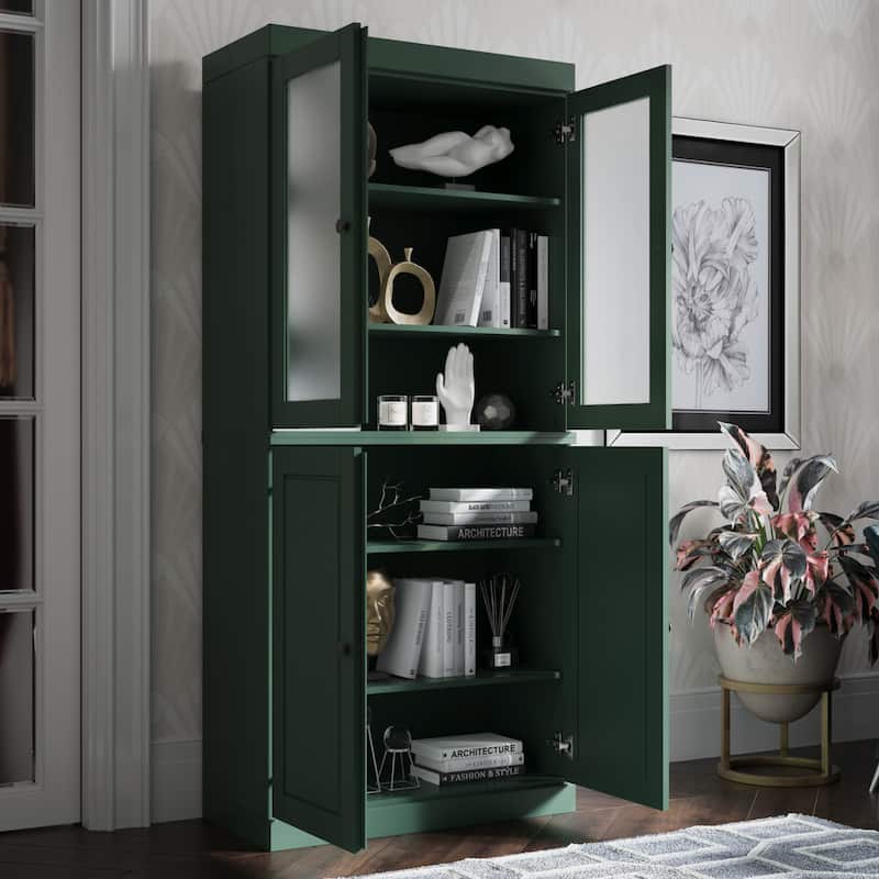 100% Solid Wood 6-Shelf Bookcase with Optional Doors by Palace Imports