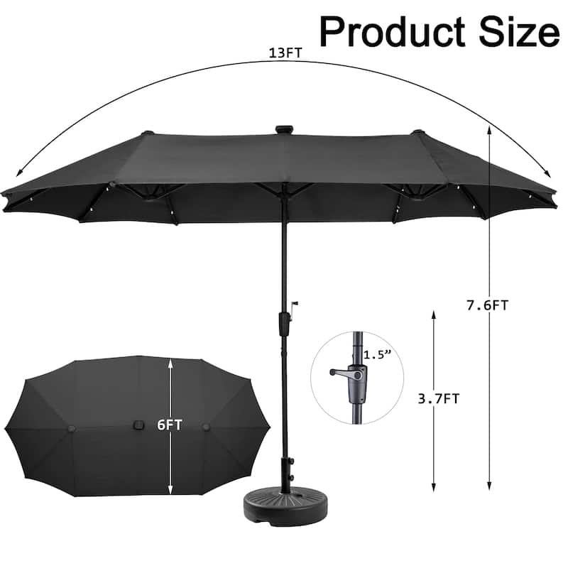 Autlaycil 13 ft Patio Umbrella with Crank For Outdoor Umbrella Base Included