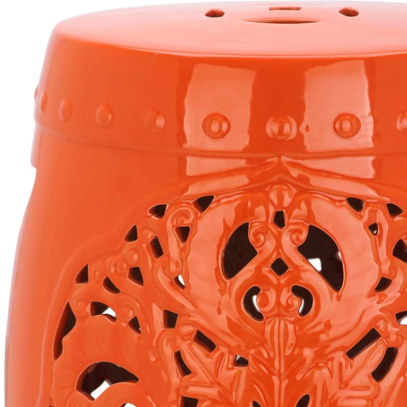 SAFAVIEH Sharareh Antique White Ceramic Decorative Garden Stool
