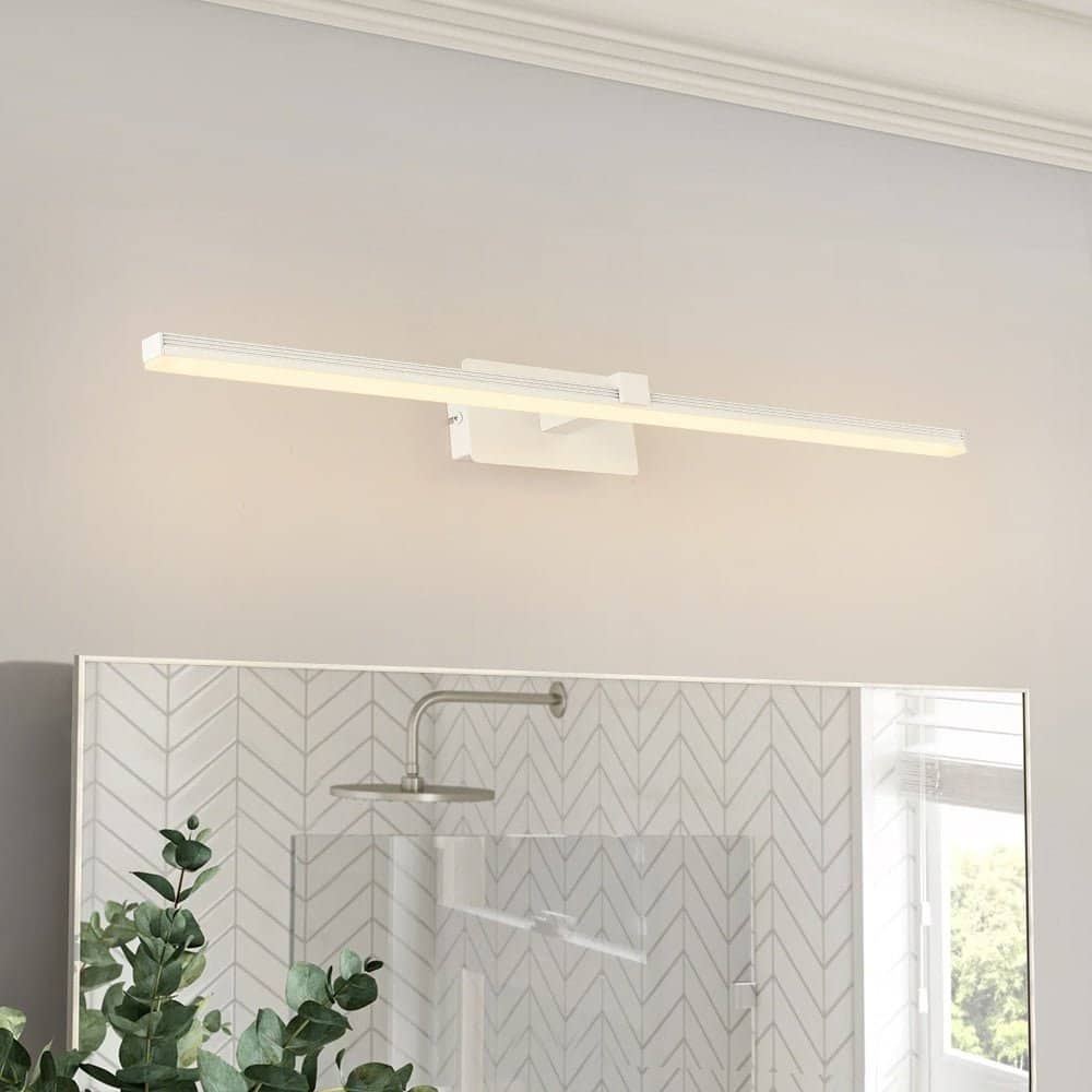 Ultra Minimalist Ribbed Linear LED Bathroom Mirror Vanity Light