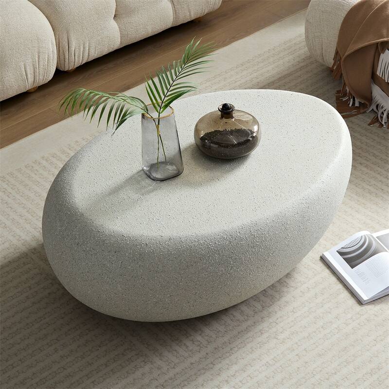 Fiberglass Elliptical Coffee Table for Living Room