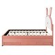 preview thumbnail 56 of 57, Rabbit-Shaped Velvet Platform Bed Frame with Trundle & LED Lights