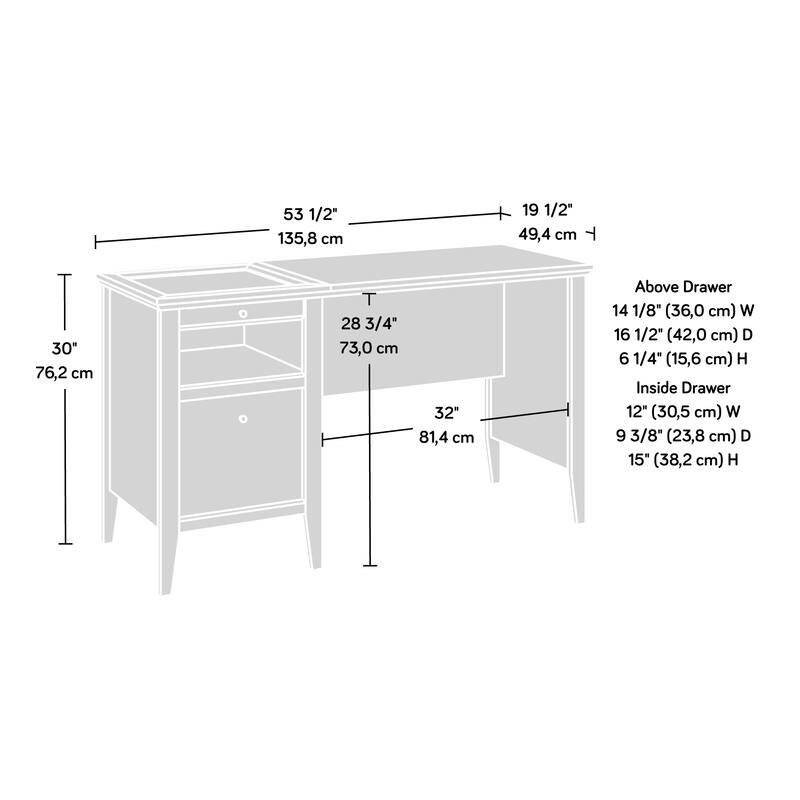 Wood Versatile Desk with 2 Drawers, Light Gray