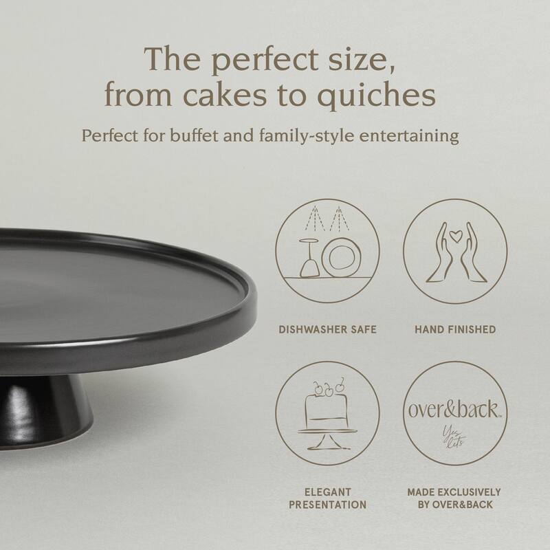 over&back Semi-Matte Stoneware Round Cake Stand