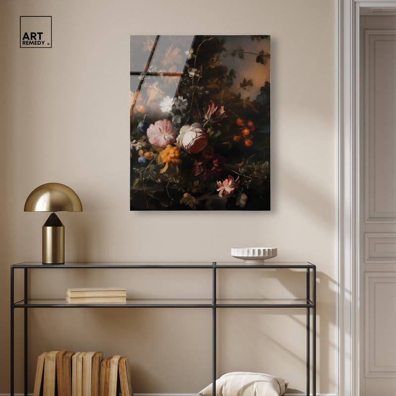 Shadowed Petal Secrets I Acrylic by Art Remedy, Ready to Hang