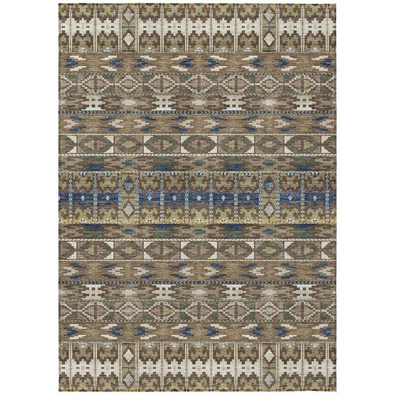 Machine Washable Indoor/ Outdoor Global Haswell Chantille Rug