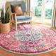 preview thumbnail 14 of 86, SAFAVIEH Madison Sabire Boho Medallion Distressed Rug 10' x 10' Round - Fuchsia/Teal