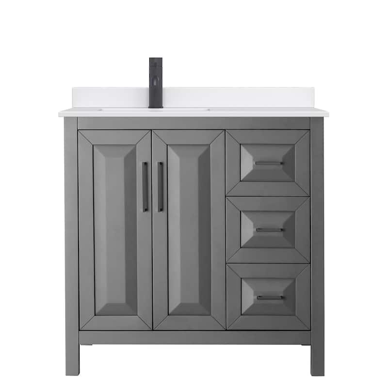 Daria 36-inch Single Vanity, Single Hole Quartz Top