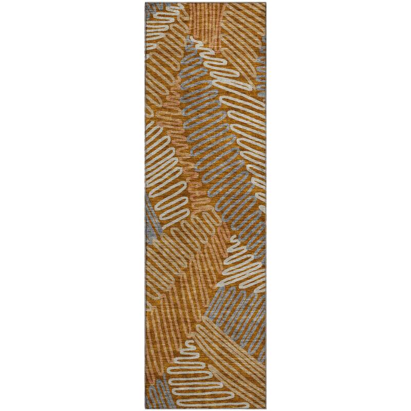 Premium Washable Super Soft Contemporary Leaf Mayfield Rug