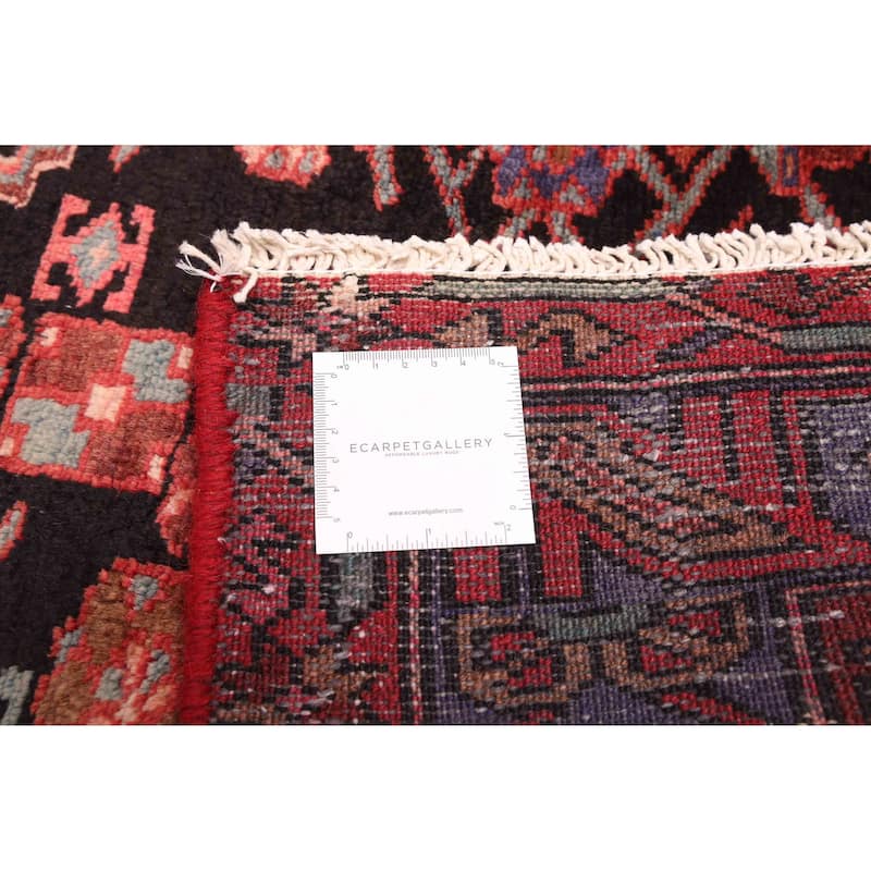 ECARPETGALLERY Hand-knotted Andelz Black, Red Wool Rug - 4'1 x 8'4