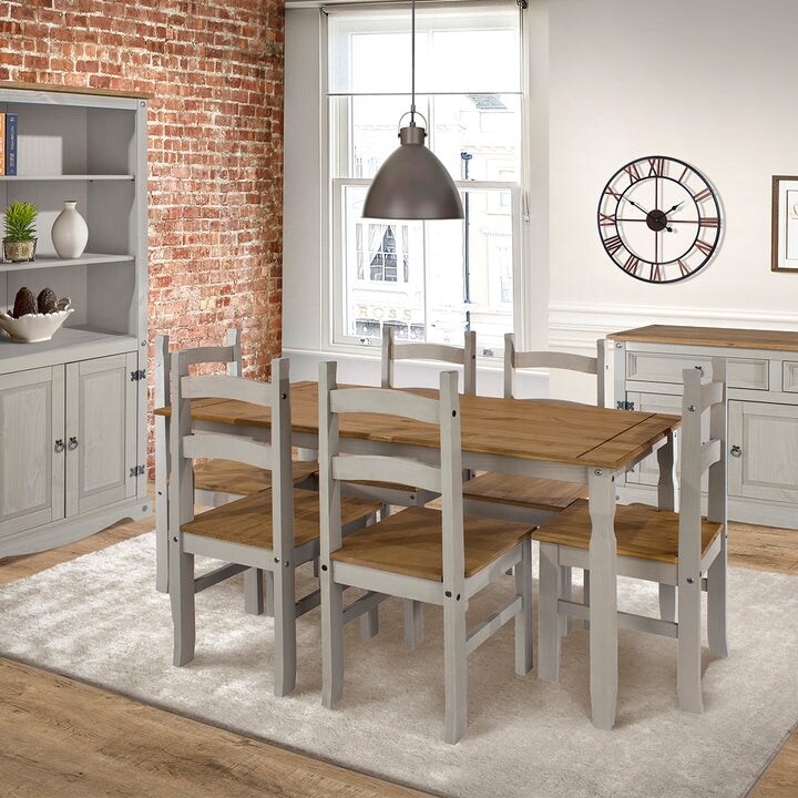 Stylish Solid Wood Farmhouse Dining Chairs Set of 2 in Corona Finish-image