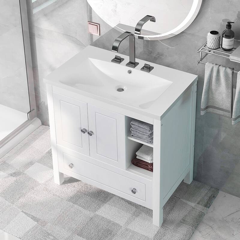 30" Bathroom Vanity with Sink Storage Cabinet and Drawers