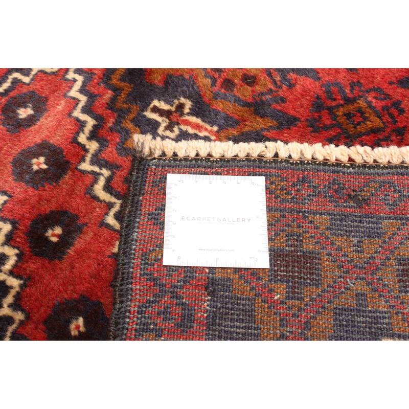 ECARPETGALLERY Hand-knotted Teimani Dark Red Wool Rug - 3'7 x 6'8