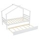 preview thumbnail 10 of 10, White Twin Pine House-shaped Bed with Trundle & Roof