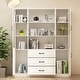 preview thumbnail 22 of 71, 78.7"Modular White Curio Bookcase Cabinet w/Glass Doors Buffet Display