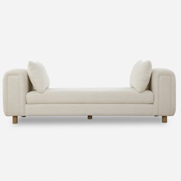 slide 2 of 7, Uttermost Repose Oversized Ivory Bench - 28.5'' H X 90.5'' W X 26'' D