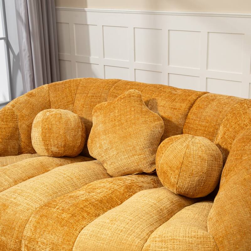 HOMEFUN Chenille Upholstered Durable Comfort Lounger Bean Bag Lazy Sofa