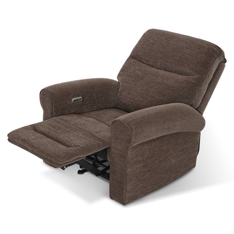 MCombo Power Wall Hugger Recliner Chair for Small Space RV , USB & USB-C Charging Ports, Modern Roll Arm Recliner, Fabric PR630