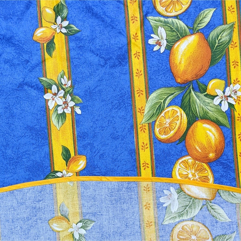 Wipeable Spill Resistant Provencal Cotton Cannes Collection Tablecloth