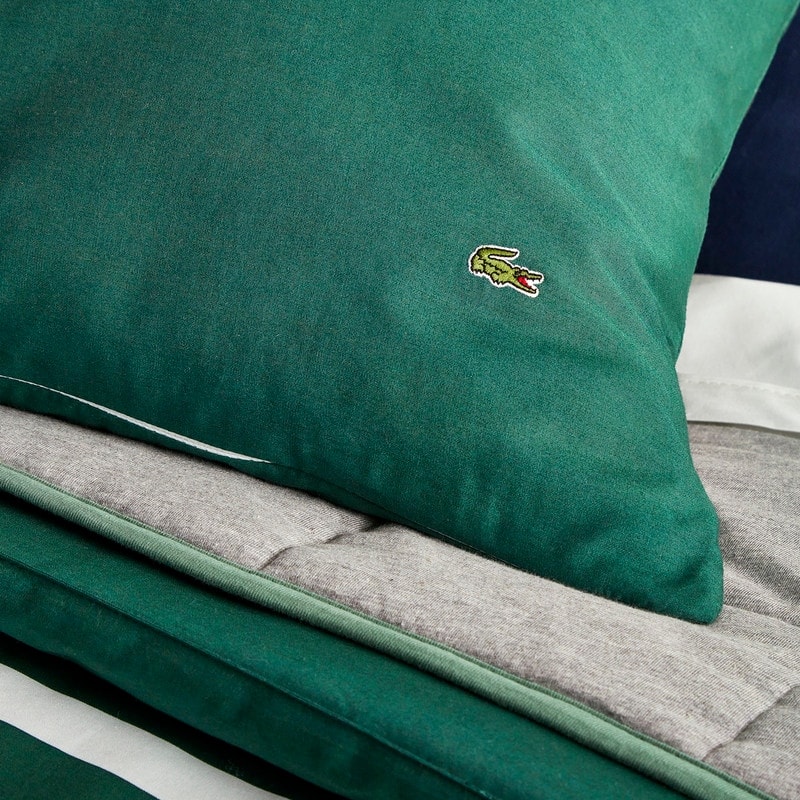 Lacoste Embroidered Big Croc 3-Piece Cotton Comforter Set
