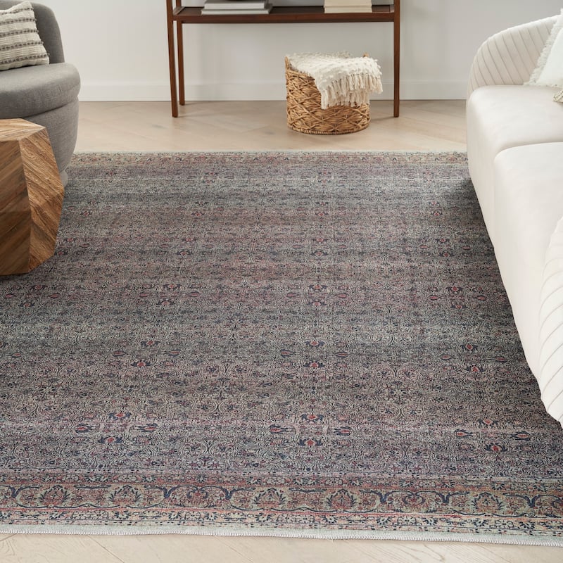 Brilliance Machine Washable Vintage Oriental Medallion Area Rug