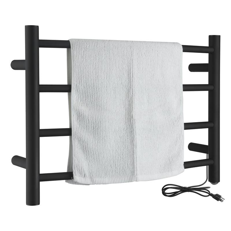 ANZZI Glow 4-Bar Stainless Steel Wall Mounted Towel Warmer in Matte Black