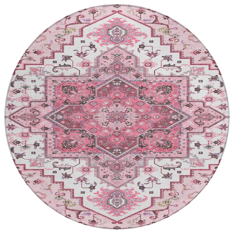 Machine Washable Indoor/ Outdoor Persian Traditional Chantille Rug