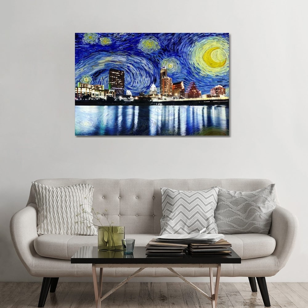 iCanvas "Austin, Texas Starry Night Skyline" by 5by5collective Canvas Print