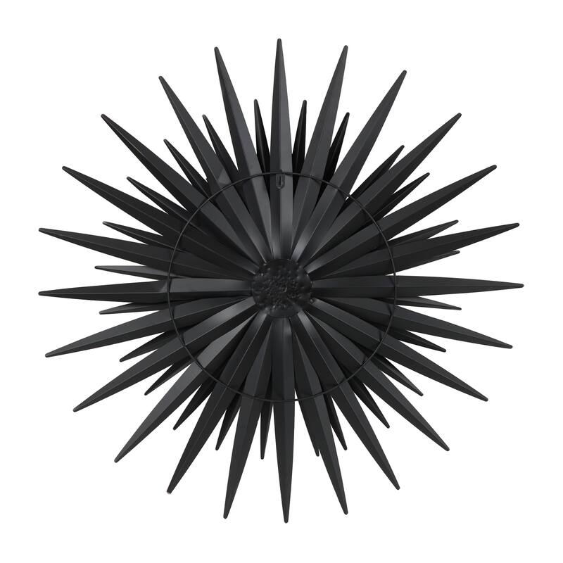 Black Metal Large Layered 3D Sunburst Wall Decor
