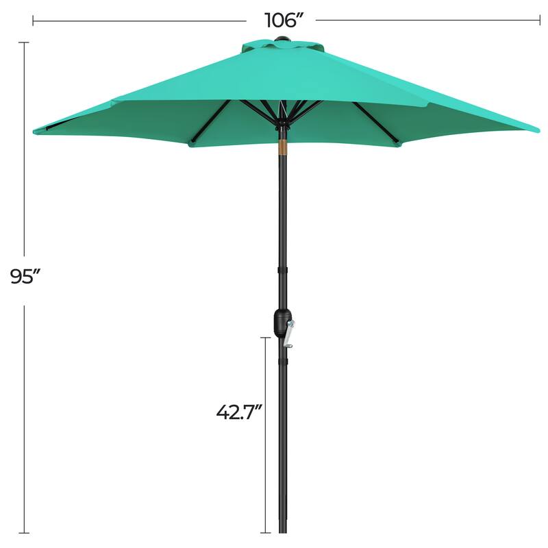 Yaheetech 9ft Patio Umbrella 8 Ribs with Push Button Tilt and Crank