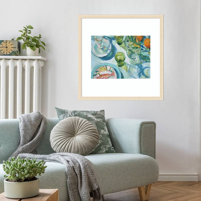 GreenTable No. 1 by Paula Freeman Wood Framed Wall Art Print
