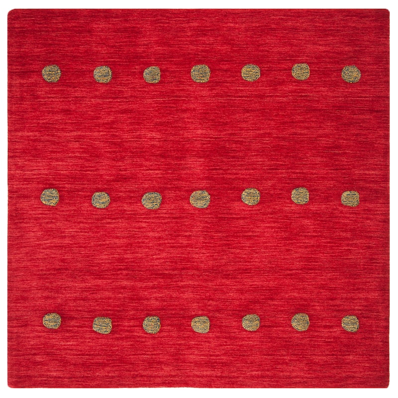 SAFAVIEH Handmade Himalaya Poppy Glossary Modern Wool Rug - 6' Square - Red