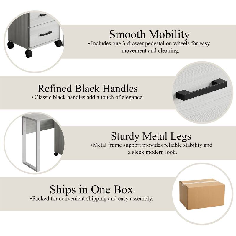 CraftPorch Luxury Writing Table with Drawer Cabinet