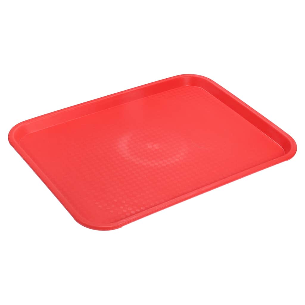 12" x 16" Plastic Fast Food Trays Bulk Rectangular Serving Trays, Red