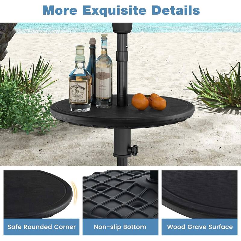 20" Outdoor Umbrella Table Side Table with 1.5" Umbrella Hole