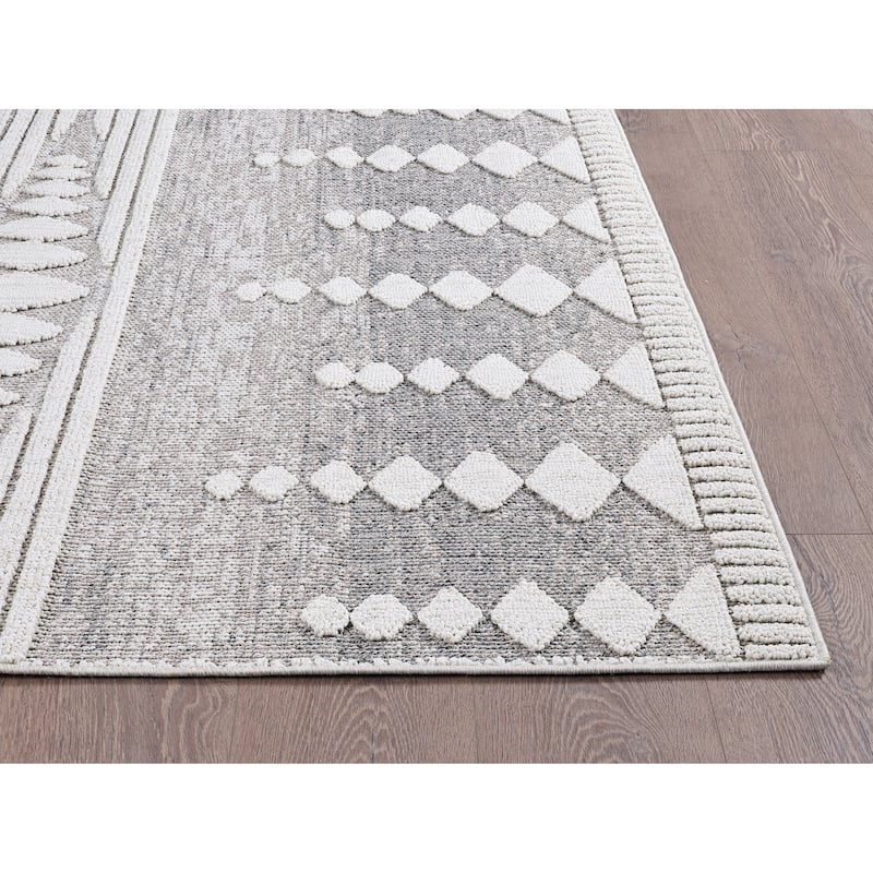 Domani Bella Modern Scandinavia Textured Indoor / Outdoor Area Rug