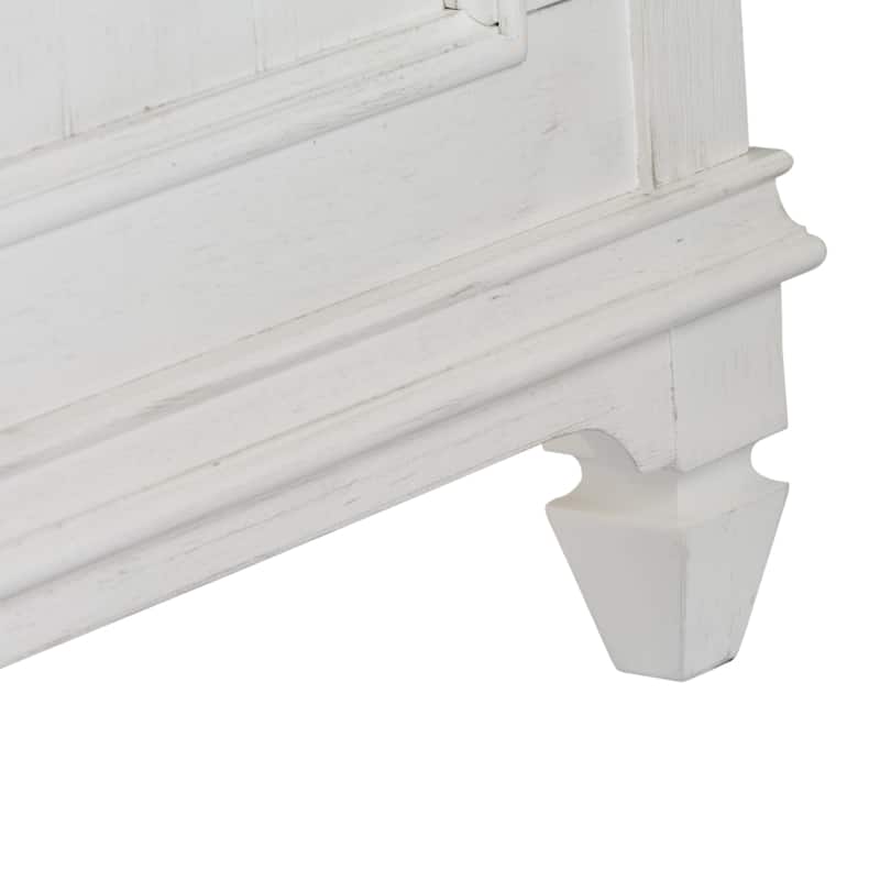 Copper Grove Allyson Park Wirebrushed White Charcoal King Panel Bed