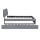 preview thumbnail 20 of 24, Eye-catching Design Teddy Fleece Upholstered Platform Bed with Twin Trundle, LED Light, Full Size