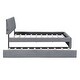 preview thumbnail 20 of 24, Full Size Teddy Fleece Upholstered Platform Bed with Twin Trundle and LED Lights, Classic Design