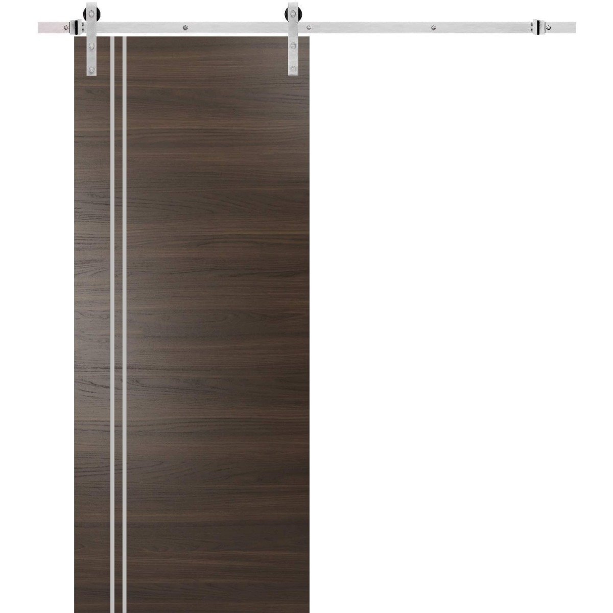 SartoDoors Planum 0310 | Bedroom Door Barn Door | Solid Wood | Hardware Set | 36x80, Chocolate Ash Bathroom Door Pantry Door