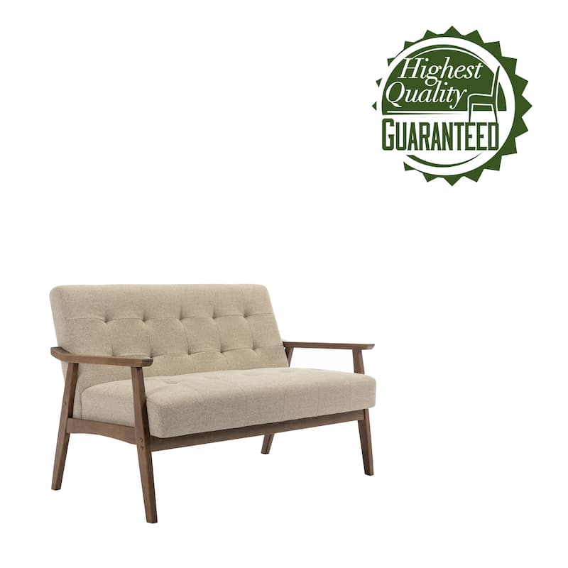 Porthos Home Mabel Fabric Loveseat Small Couch Sofa with Rubberwood Legs