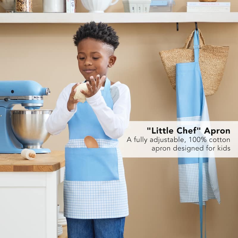 KITCHENAID Gourmet Series Gridlines Little Chef Apron, Water & Stain Resistant