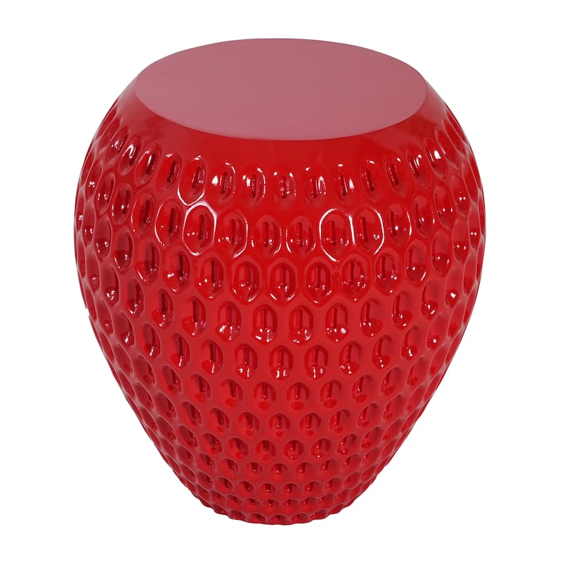 Christopher Knight Home - 18.00'' Contemporary Concrete Accent Side Table with Strawberry Hexagonal Seed-Texture Surface - Red