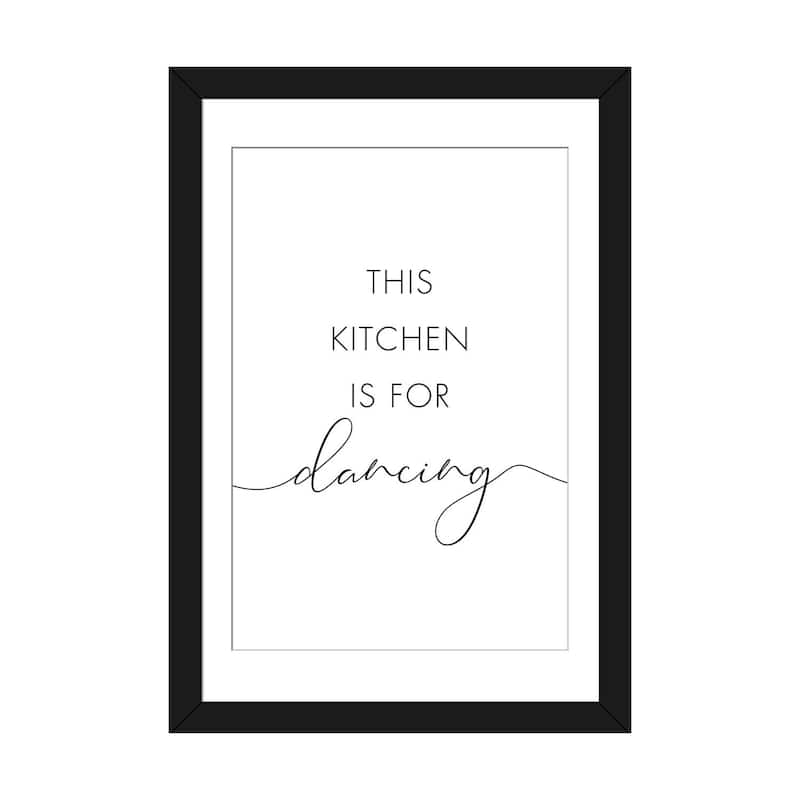iCanvas "This Kitchen Is For Dancing" by Nouveau Prints - Black - 32x24x1
