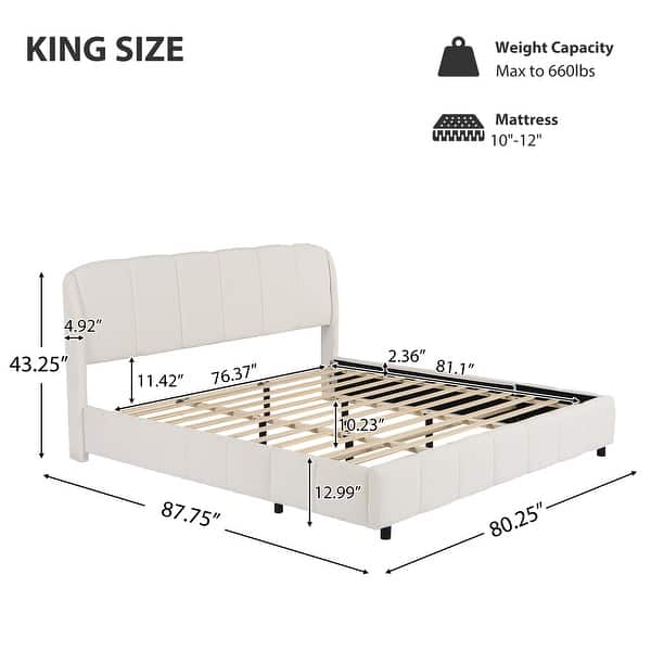 Christopher Knight Home Soft Boucle Fabric Upholstered Platform Bed ...