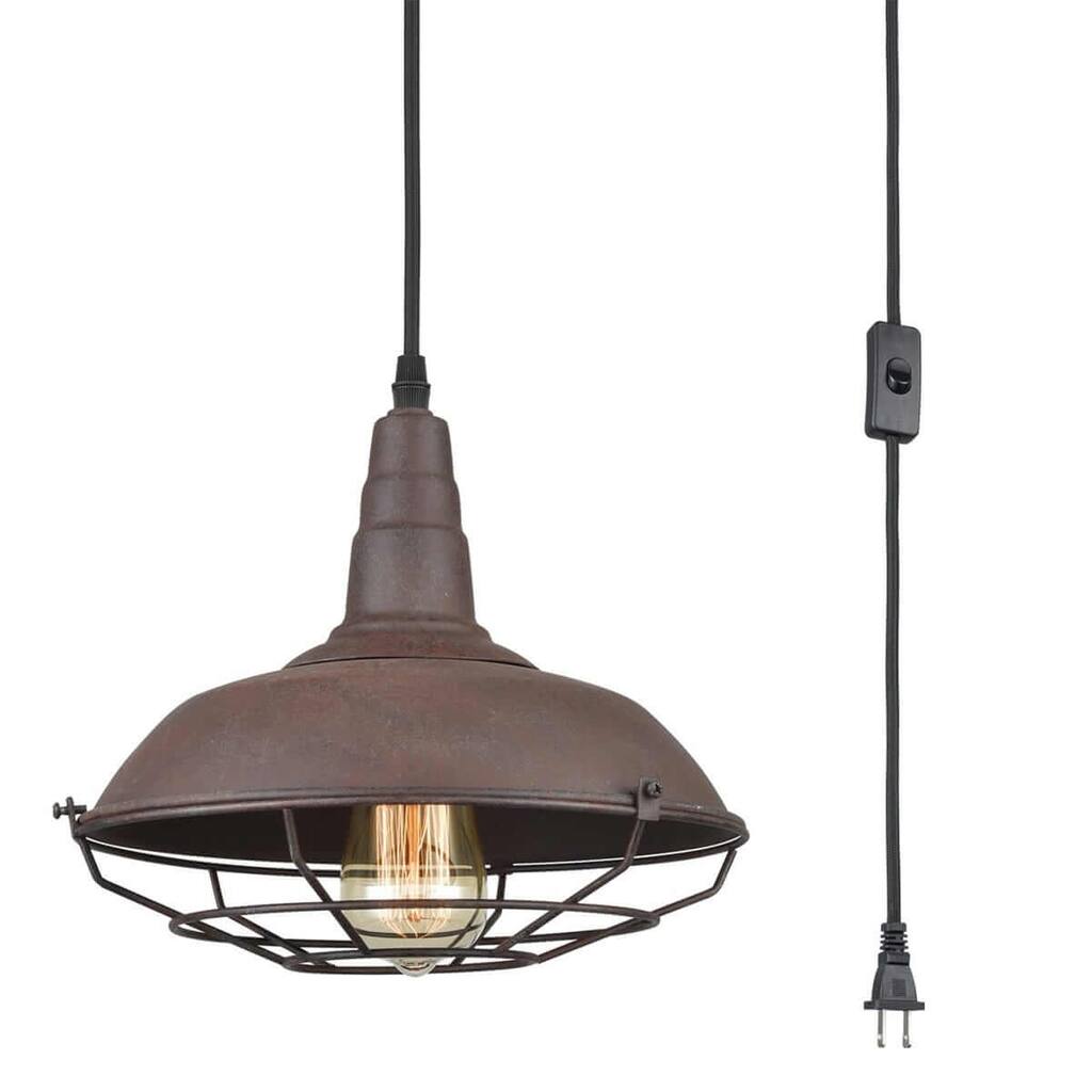 Farmhouse Industrial Lighting Fixture Plug in Pendant Metal Hanging Lights
