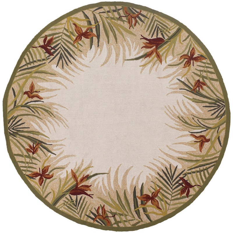 Dream Decor Rugs Miami Gardens Beige Handmade Indoor Outdoor Area Rug - 7'10" Round