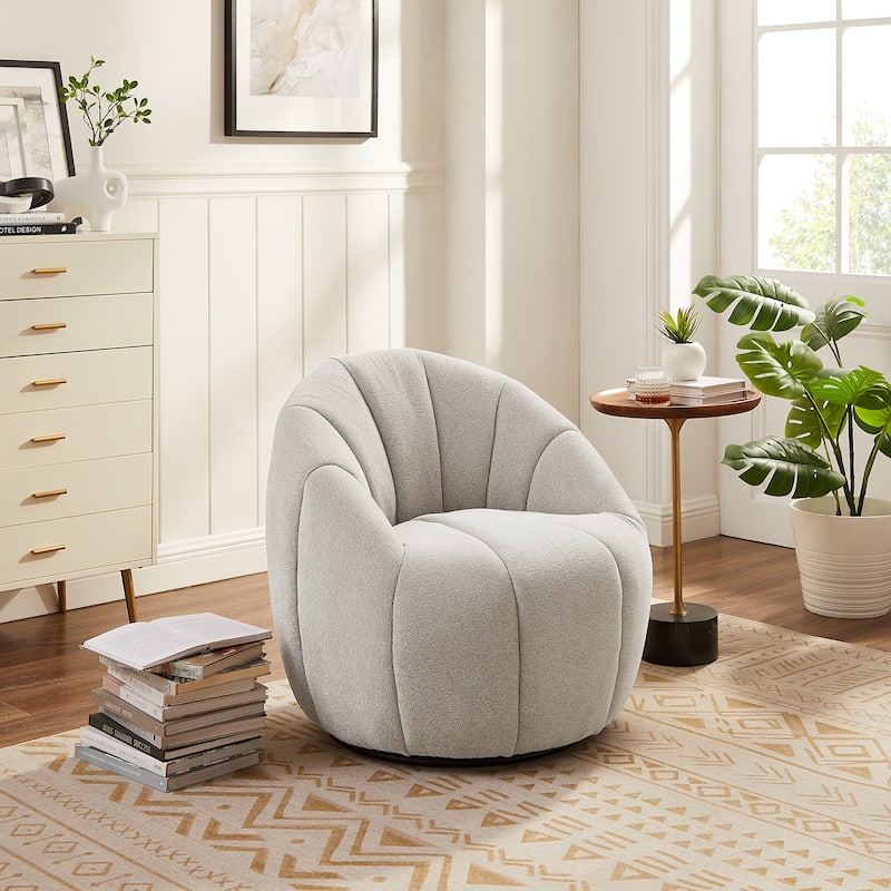 Art Leon Modern Swivel Barrel Chair