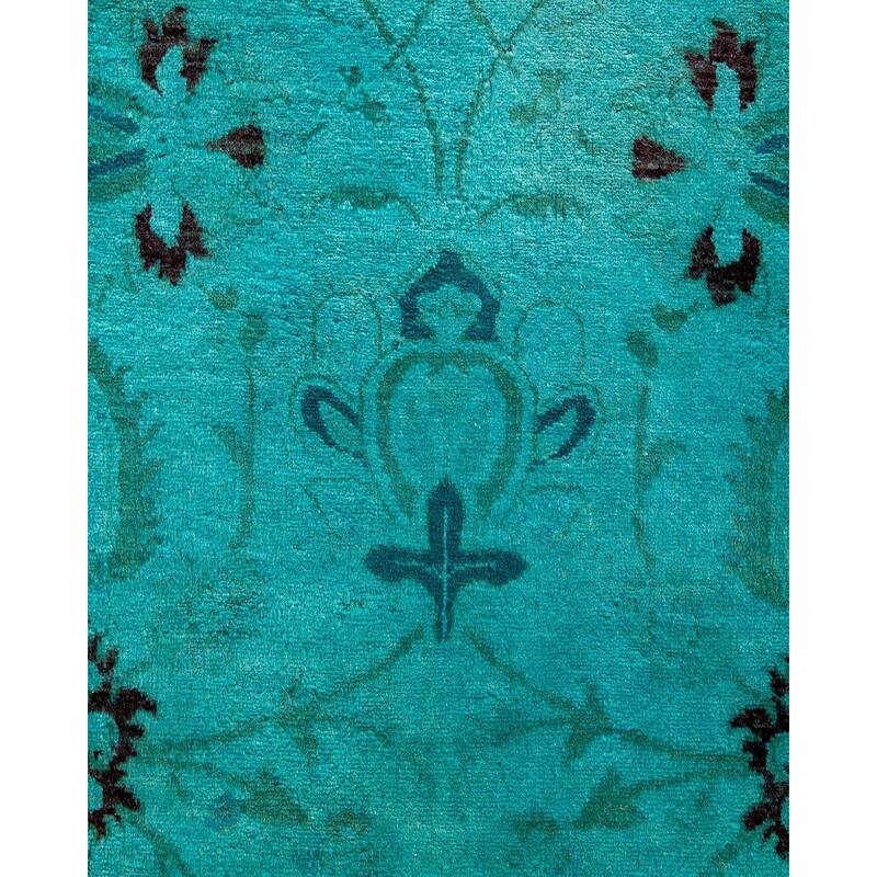 Fine Vibrance, One-of-a-Kind Hand-Knotted Area Rug - Blue, 4' 0" x 6' 0" - 4' 0" x 6' 0"
